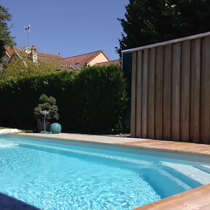 Piscine margelles bois