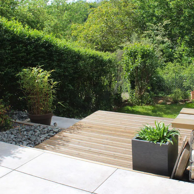 Terrasse bois porte a faux