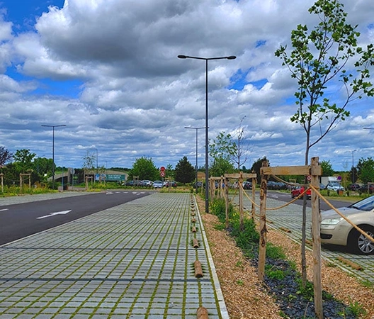 places parking en paves enherbe